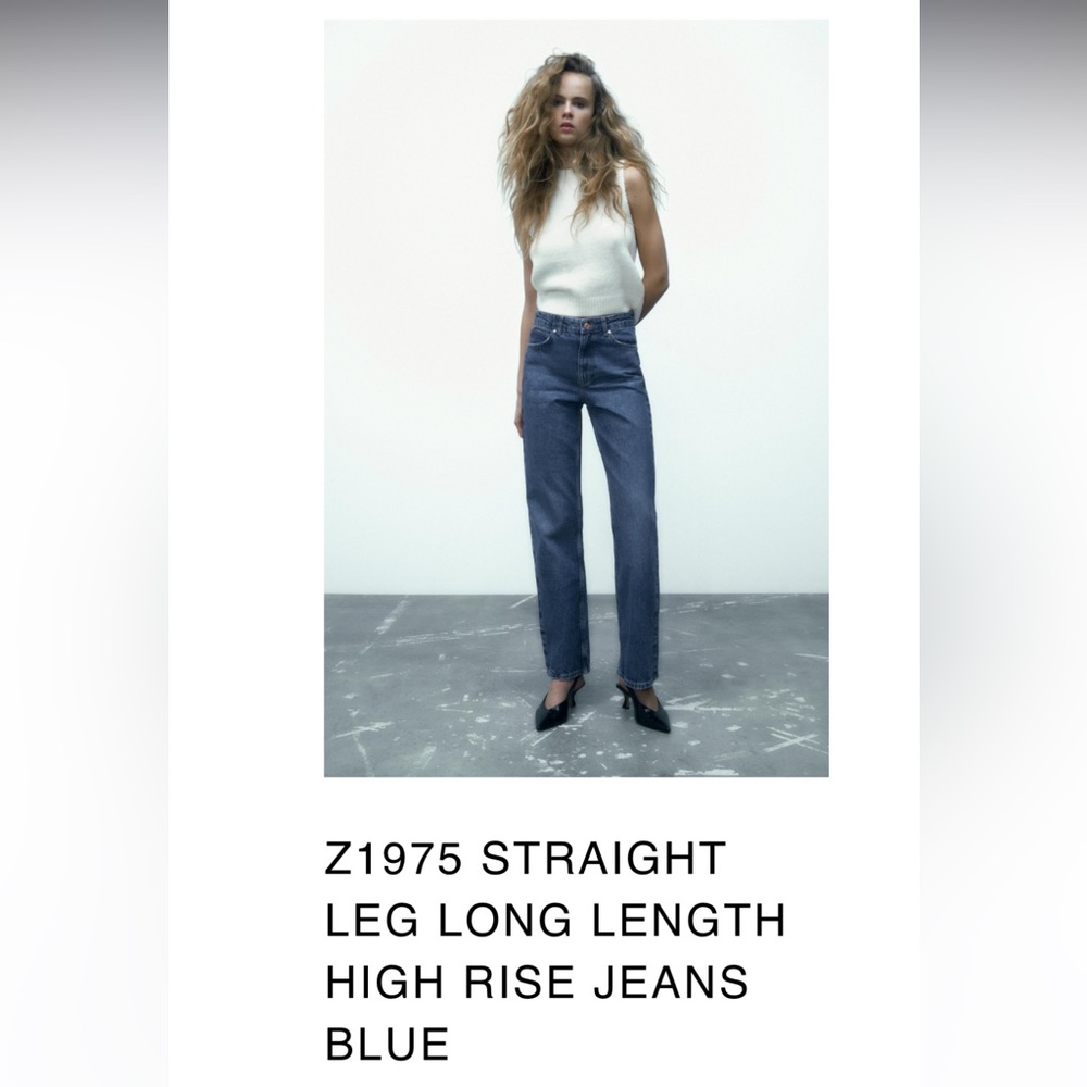 Zara STRAIGHT LEG LONG LENGTH HIGH RISE JEANS
BLUE
28 (US 6) NEW W TAGS
